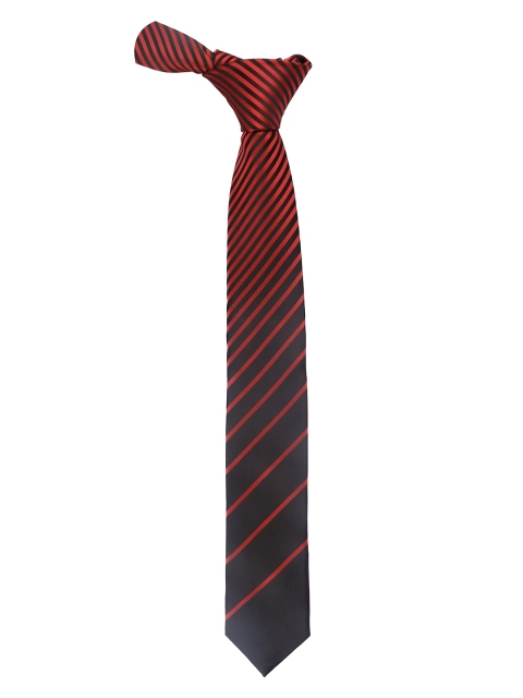 

Alvaro Castagnino Men Red & Black Striped Skinny Tie