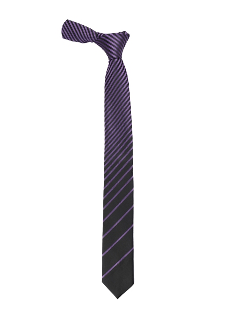 

Alvaro Castagnino Men Purple & Black Striped Skinny Tie