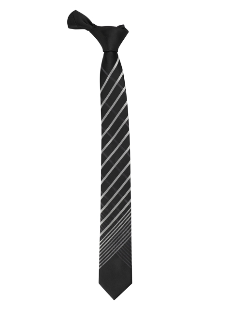 

Alvaro Castagnino Men Black & White Striped Skinny Tie