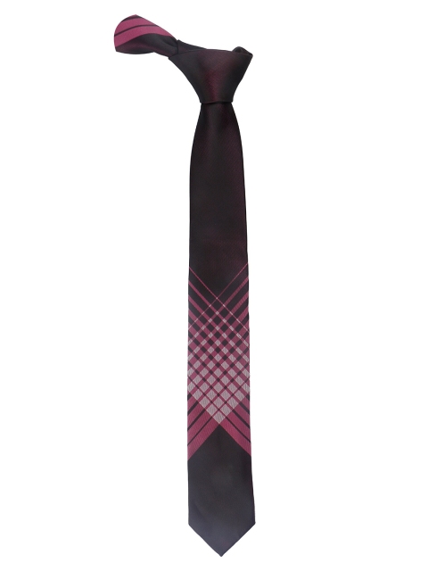

Alvaro Castagnino Men Purple & Pink Checked Skinny Tie