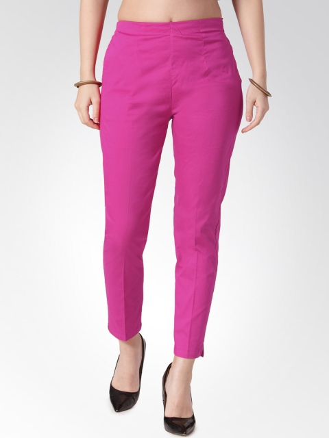 

Jompers Women Pink Smart Slim Fit Low-Rise Easy Wash Trousers