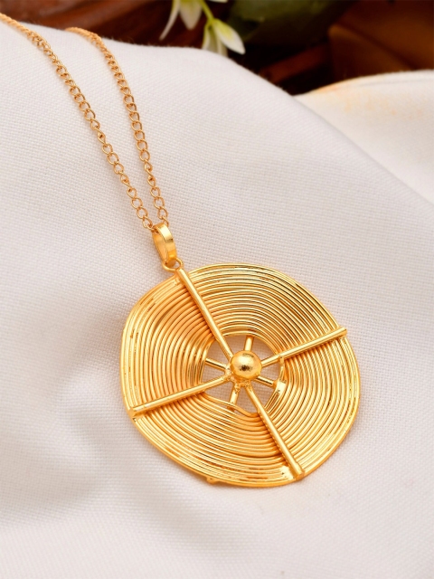 

Silvermerc Designs Unisex Gold-Toned Spiral Brass Gold-Plated Handcrafted Necklace