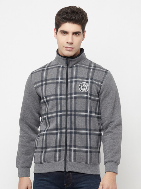 

Octave Men Grey Checked Sweatshirt