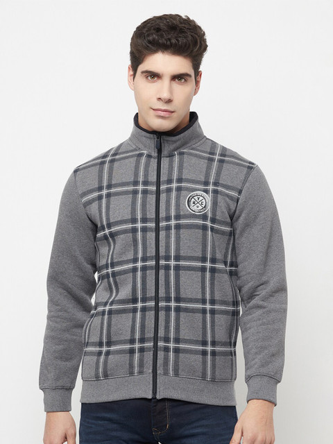 

Octave Men Grey Checked Sweatshirt