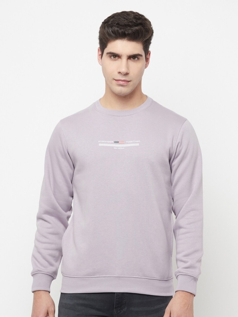 

Octave Men Purple & White Typography Printed Sweatshirt