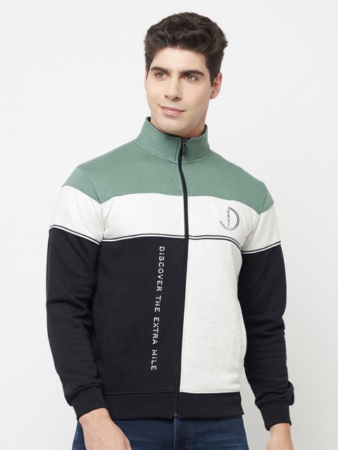 

Octave Men Navy Blue & White Colourblocked Sweatshirt