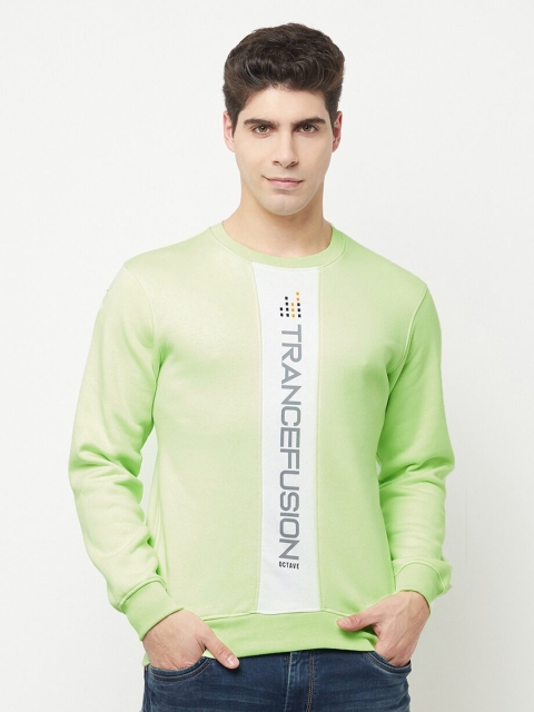 

Octave Men Green & White Typography Printed Sweatshirt