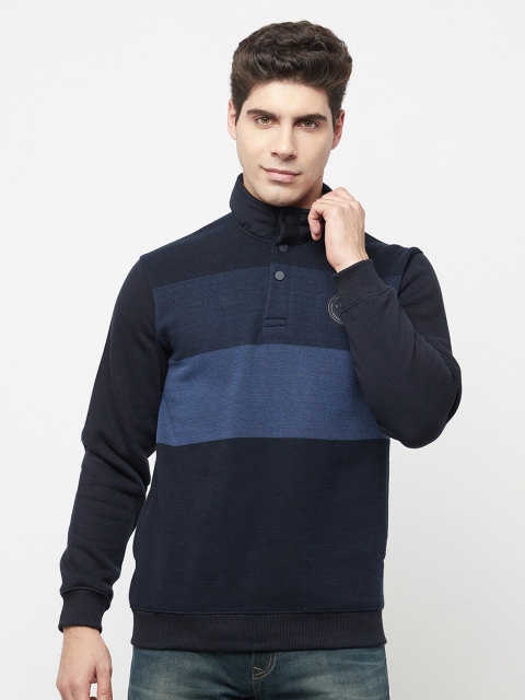 

Octave Men Navy Blue Colourblocked Sweatshirt