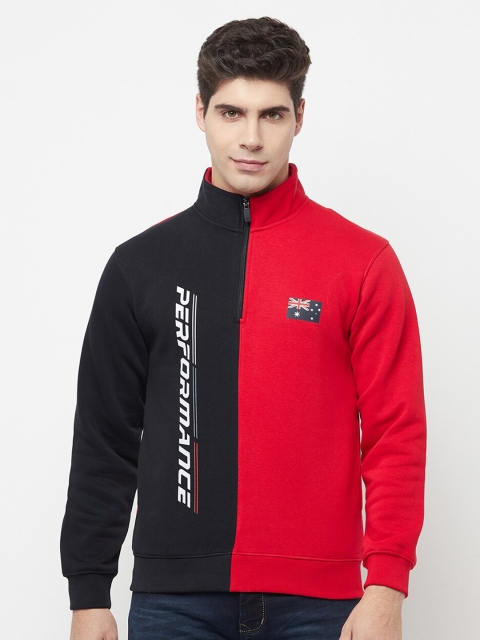 

Octave Men Red & Black Colourblocked Sweatshirt