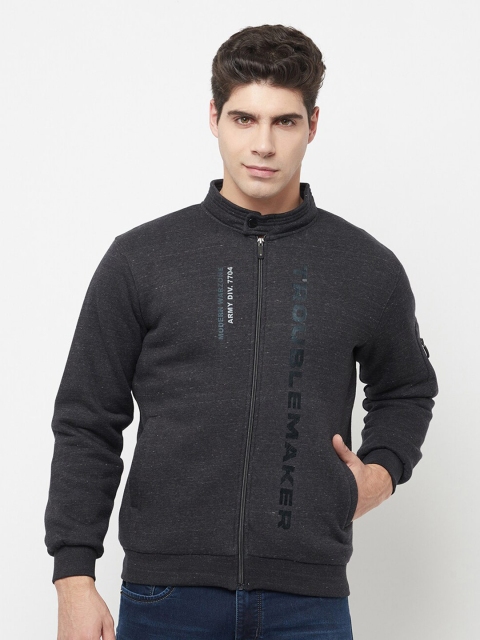 

Octave Men Charcoal Grey & White Typography Printed Sweatshirt