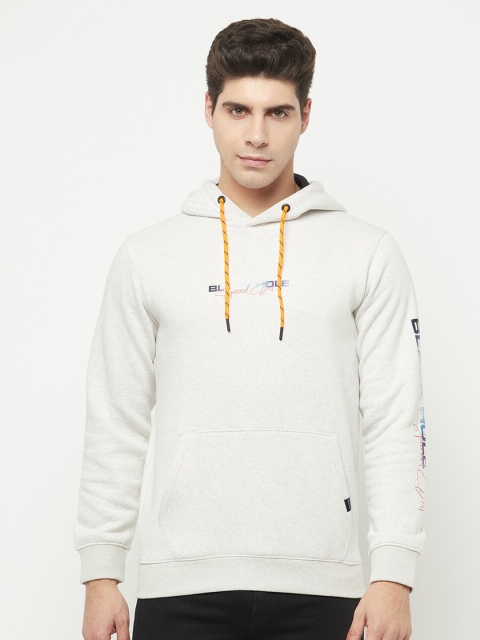 

Octave Men White Hooded Sweatshirt