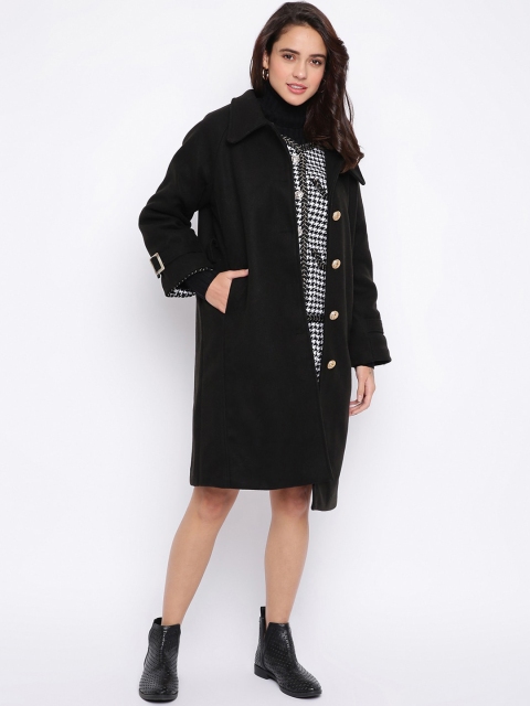 

iki chic Women Black Belted Overcoat