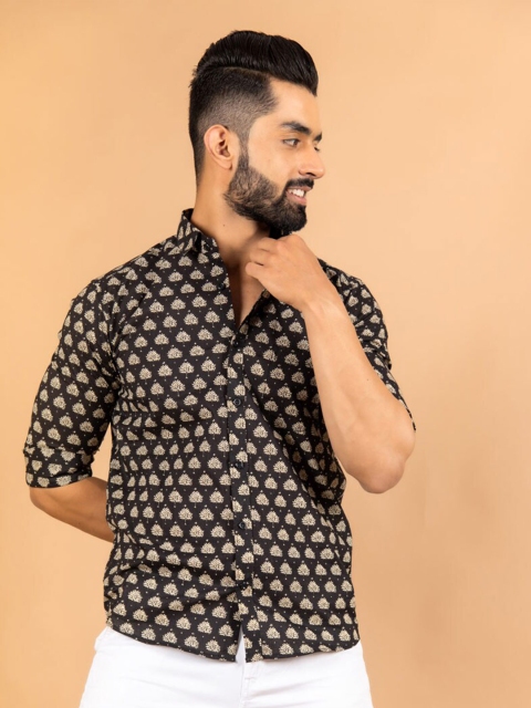 

Tistabene Men Black Jaipuri Printed Casual Shirt