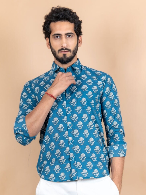 

Tistabene Men Blue Printed Casual Shirt