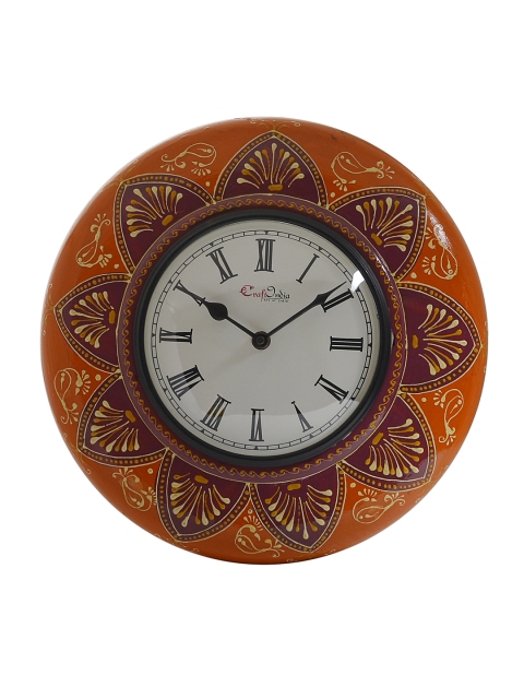 

eCraftIndia White Dial Wooden Ethnic Handcrafted 29 cm Analogue Wall Clock