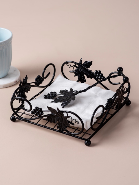 

nestroots Black Solid Iron Tissue Holder