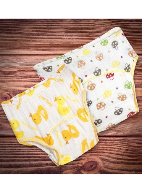 

Baby Moo Kids Pack Of 2 Multicoloured Adjustable & Washable Cloth Diapers, Multi