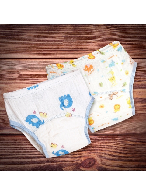 

Baby Moo Pack of 2 White Adjustable & Washable Cloth Printed Diaper Panty