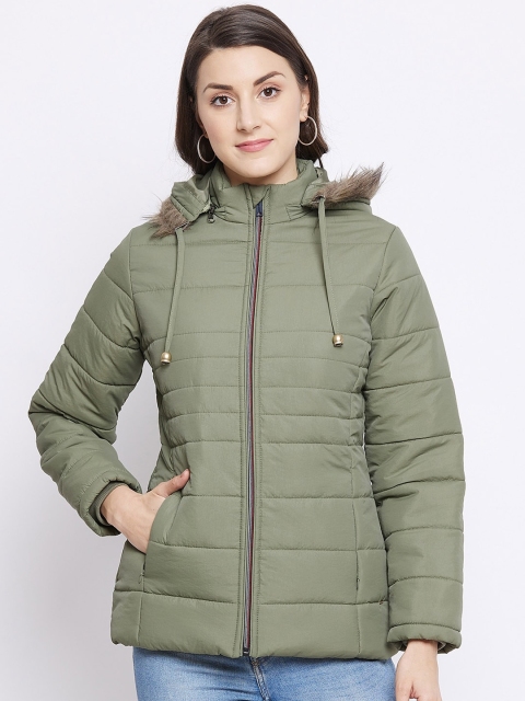

Okane Women Olive Green Lightweight Puffer Jacket