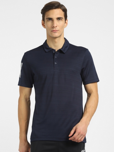 

ADIDAS Men Blue Polo Collar Training or Gym T-shirt