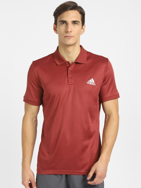 

ADIDAS Men Red Polo Collar T-shirt