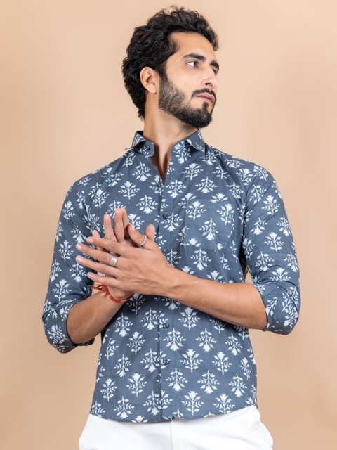 

Tistabene Men Grey Printed Casual Shirt
