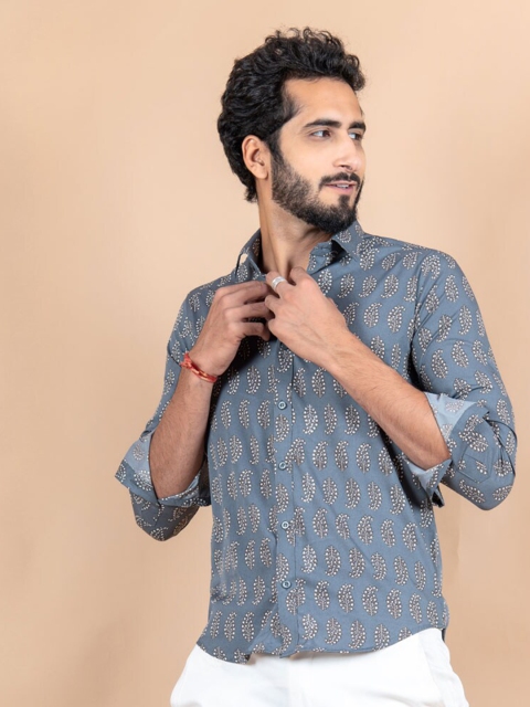 

Tistabene Men Grey Tropical Printed Casual Shirt