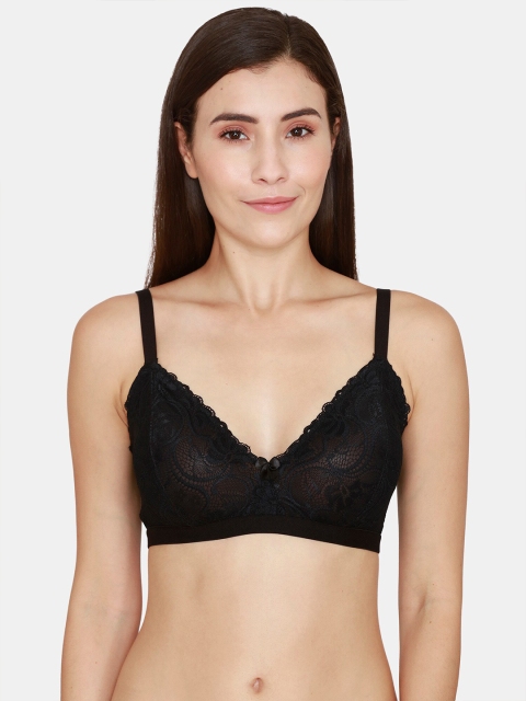 

Zivame Black Floral Lace Bra