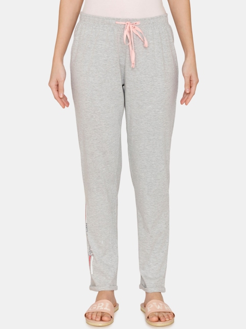 

Zivame Women Grey Solid Knit Cotton Pyjama