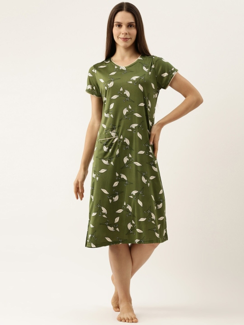 

Bannos Swagger Green Printed Nightdress