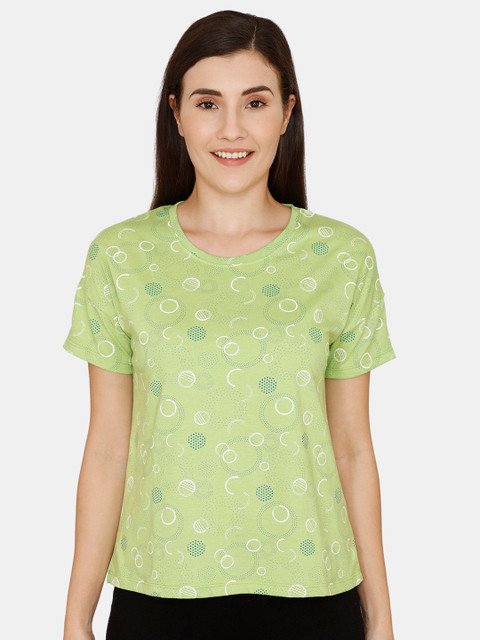 

Rosaline by Zivame Green Floral Printed Top
