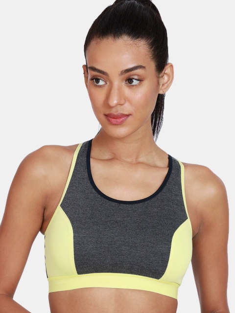 

Rosaline by Zivame Black & Yellow Non Padded Bra