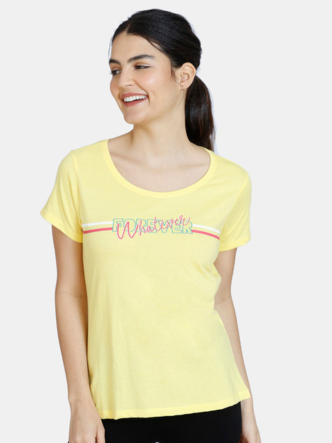 

Rosaline by Zivame Yellow Print Top