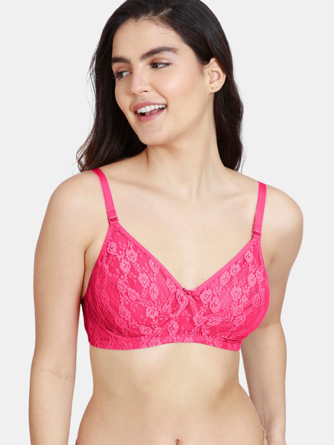

Rosaline by Zivame Women Pink Self Design Non Padded T Shirt Bra