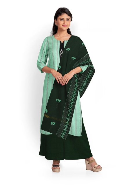 

Pothys Green & Grey Printed Pure Cotton Unstitched Dress Material