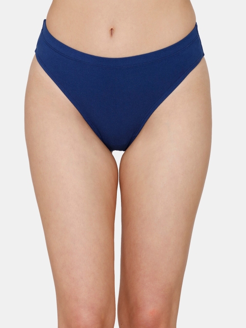 

Zivame Women Blue Solid Pure Cotton Thongs