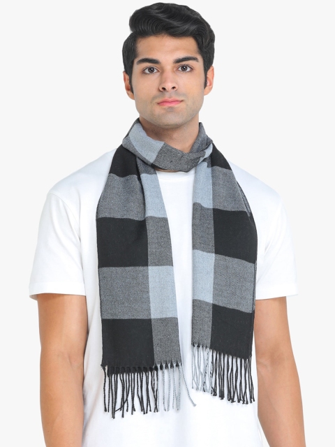 

ELLIS Men Black & Grey Checked Muffler