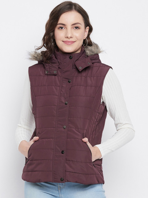 

Octave Women Maroon Puffer Jacket