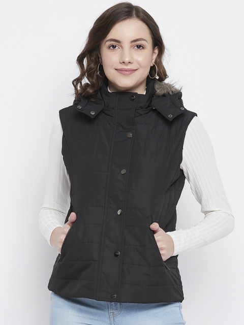 

Octave Women Black Sleeveless Parka Jacket