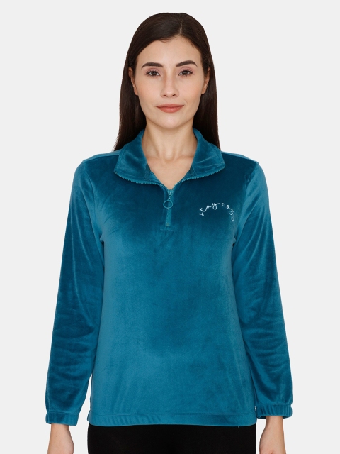 

Zivame Women Blue Sweatshirt