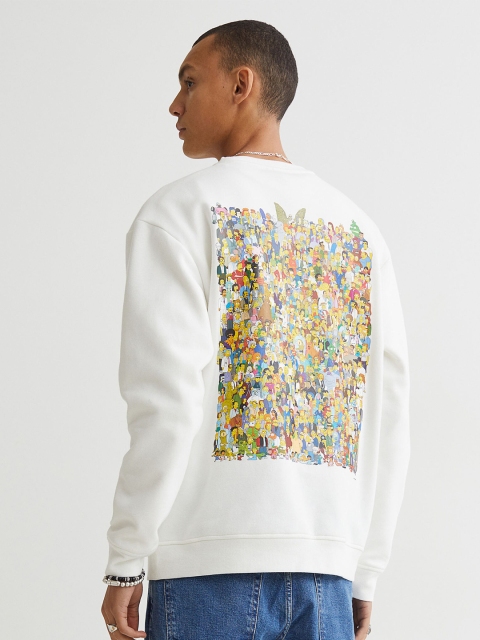 

H&M Men White The Simpsons Printed Regular Fit Sweatshirt