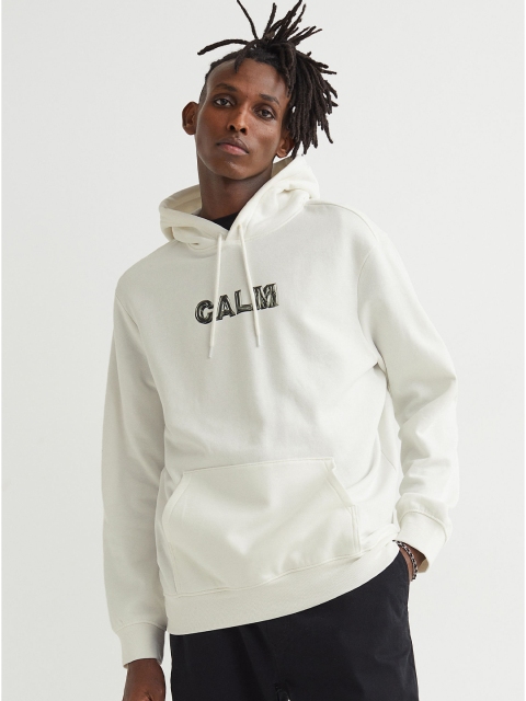 

H&M Men White Regular Fit Hoodie