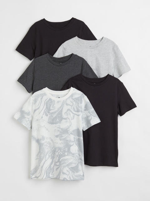 

H&M Boys White & Black 5-Pack T-shirts