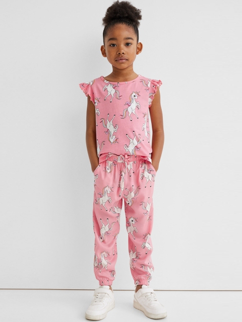 

H&M Girls Pink Patterned Joggers