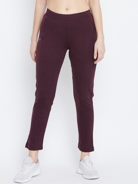 

FRENCH FLEXIOUS Women Burgundy-Coloured Track Pants