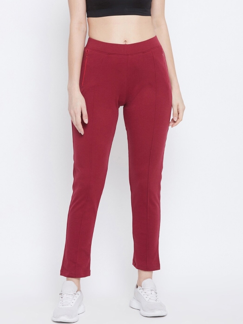

FRENCH FLEXIOUS Women Maroon Solid Track Pants