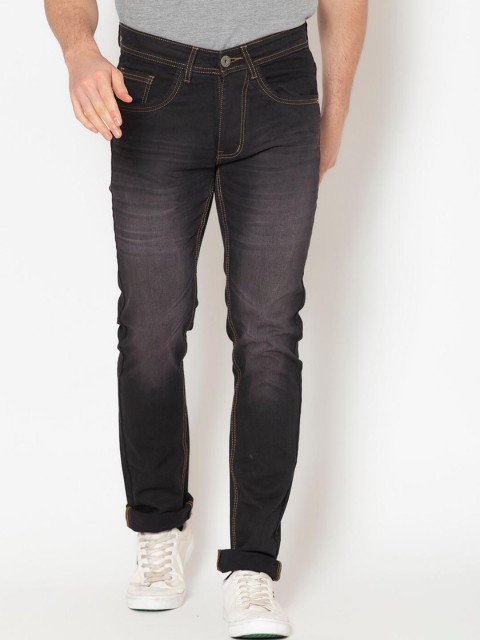 

Allen Cooper Men Black Slim Fit Heavy Fade Stretchable Jeans