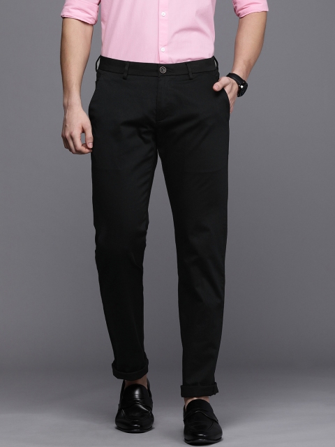 

Allen Solly Men Black Slim Fit Solid Mid Rise Chinos