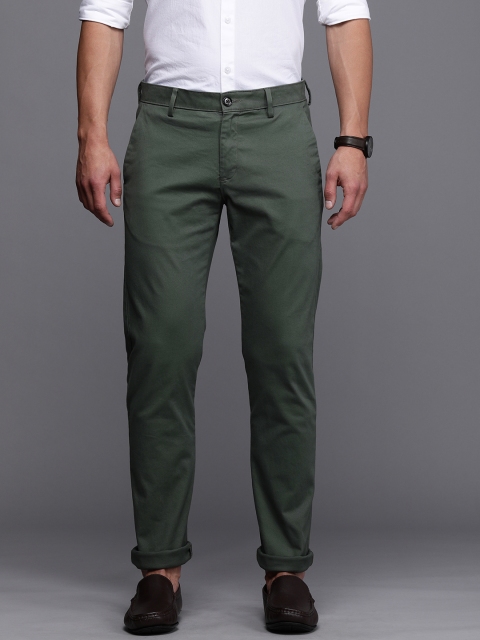 

Allen Solly Men Olive Green Slim Fit Solid Mid Rise Chinos