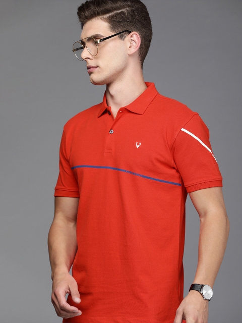 

Allen Solly Sport Men Red Polo Collar T-shirt with Striped Detailing